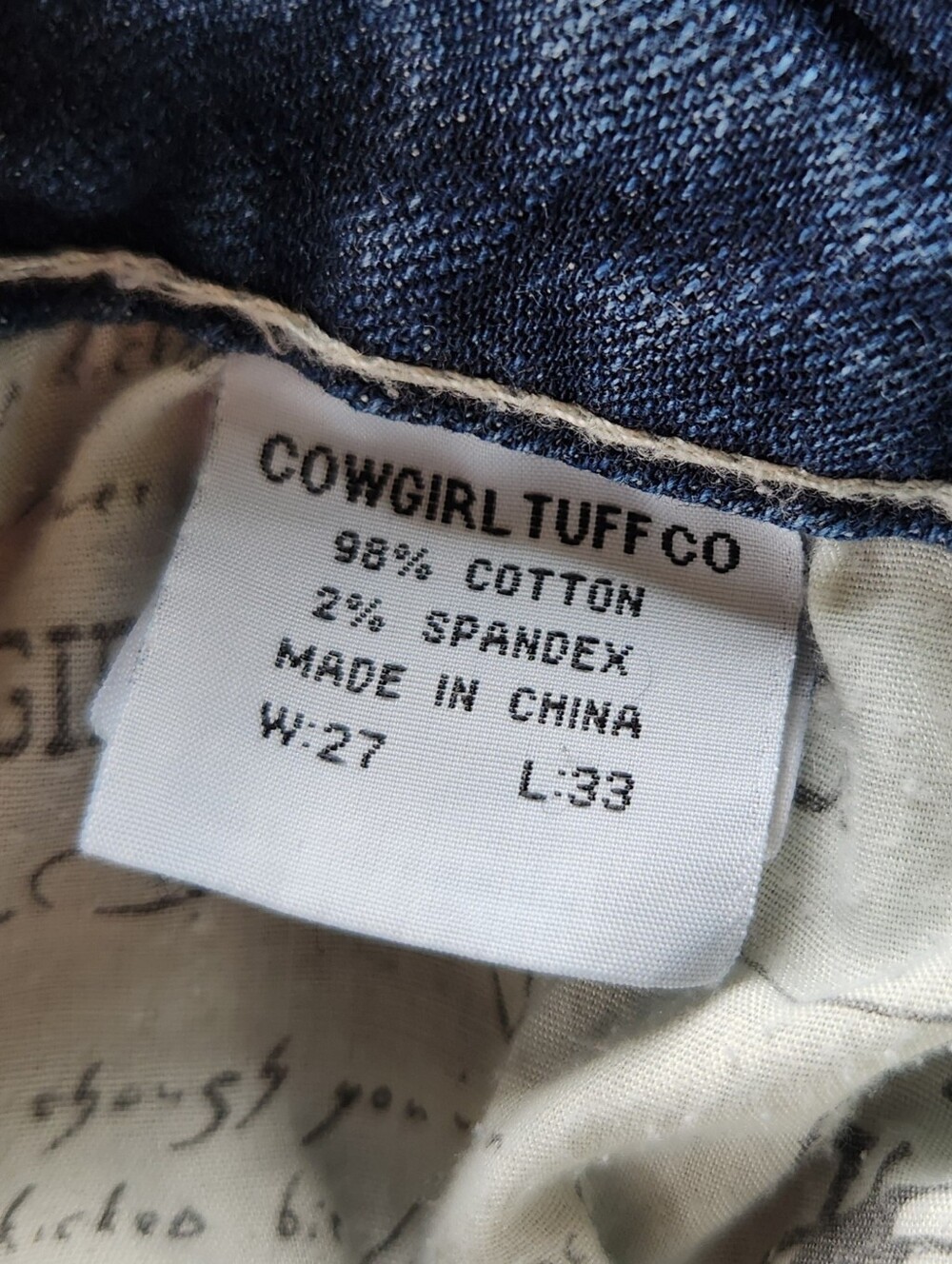 **SOLD** Cowgirl Tuff "Don't Fence Me In" Bootcut Blue Jean | Women's Size 27 - Picture 13 of 16
